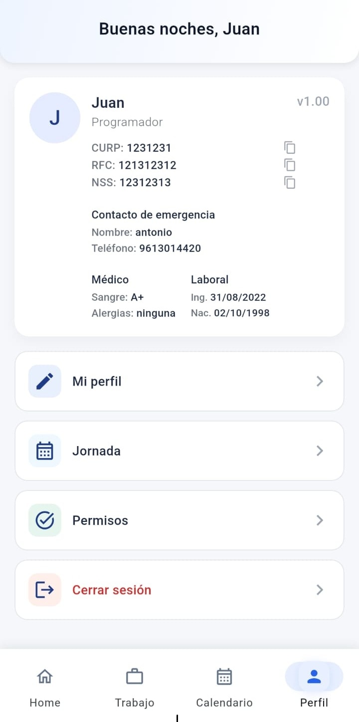 Perfil del colaborador